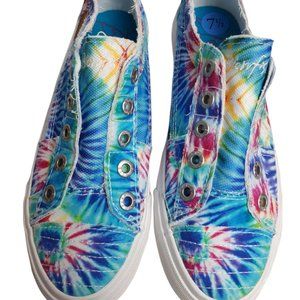 Blowfish Malibu Women Tie Dye Flat Slip On Shoe Sz 7.5